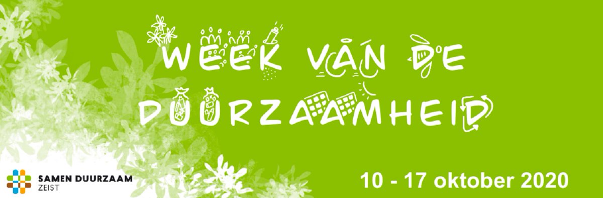 Het programma van de #WeekvandeDuurzaamheid is compleet! In de week van 10-17 oktober organiseren we door heel #Zeist maar liefst 55 activiteiten rondom #duurzaamheid. Welke dat zijn delen we de komende tijd op Twitter en onze site: bit.ly/3mHwnTE

#WvdDZeist2020 #SDZ