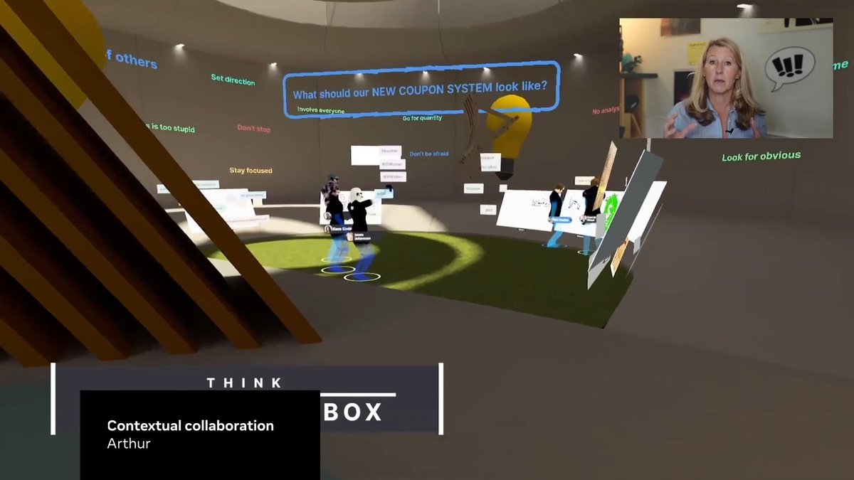 ArthurSpaces's tweet photo. "With the spatial audio feature, you can break your team up into smaller workgroups, all within the same location." #ArthurSpaces #collaboration #VRoffice https://t.co/0SBMBBzyVR