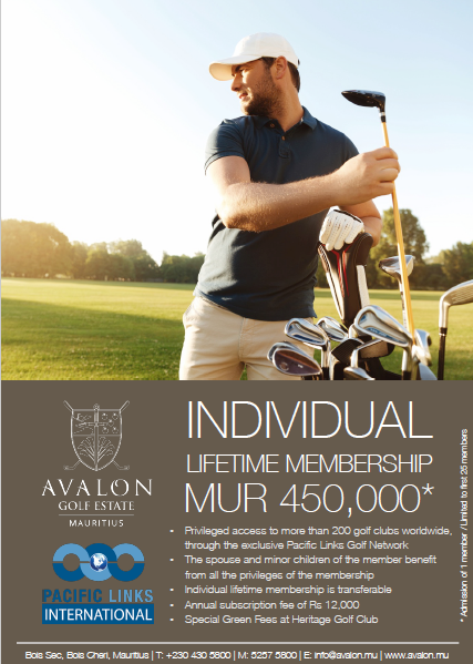 Individual Lifetime Membership

Price: MUR 450,000
Annual Subscription fee: MUR 12,000

Benefits:
🏌️‍♂️ Members Rate
🏌️‍♂️ Use of all facilities at the Club.
🏌️‍♂️ 10% discount at Magic Spoon, Golfer's Bar &amp; Pro Shop.
Contact us:
T: +230 430 5800 / 24
E: golf@avalon.mu / info@avalon.mu