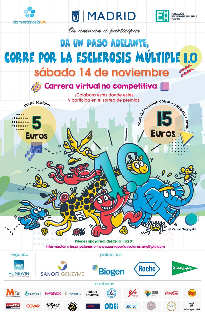 FundacionEMM's tweet photo. Felices 😀de anunciaros por fin la fecha de celebración de la primera edición virtual 🤳 de #CorreporlaEM 🏃🏃‍♂️
👉1⃣4⃣de noviembre
📢Inscripciones ya abiertas 🆙
¡Participa para apoyar 💪  a las personas con #esclerosismultiple! ➕Info 👇https://t.co/Y79GMgcvC2 https://t.co/4kQXC5jjT1