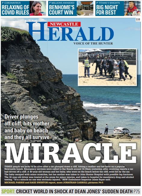 It's been a crazy day in the Hunter. How three people aren't dead, I have no idea. Tomorrow's <a href="/newcastleherald/">Newcastle Herald</a> P1: newcastleherald.com.au/story/6939897/…