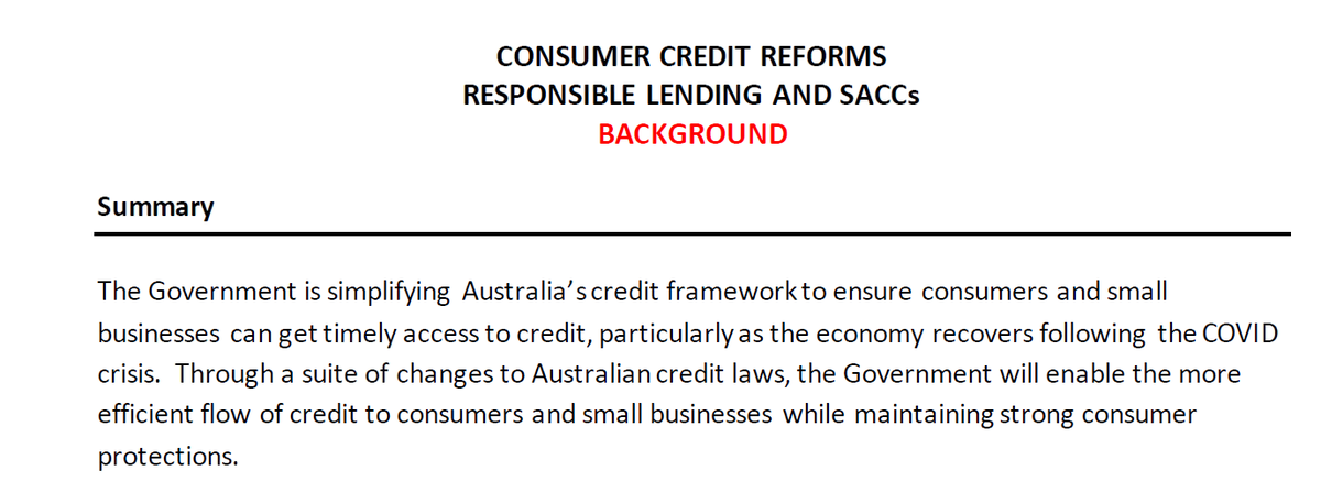 The Credit Protection Act was introduced in 2009 to protect borrowers from loans they couldn't afford.

Now it seems the government wants to remove some of those checks and balances to make credit faster and easier to access. #auspol