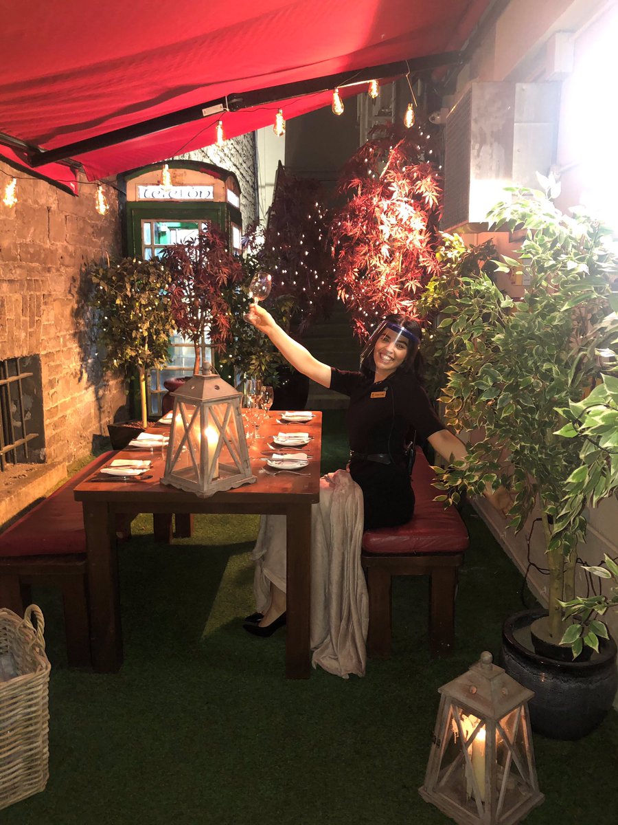 Nestled within the Mansion House complex, we’ve transformed an outdoor snug into a cosy outdoor private dining area for 6 guests. With heaters, cover &amp; fresh individually wrapped blankets, the perfect space to celebrate a special occasion. 016767200 to make a booking enquiry.