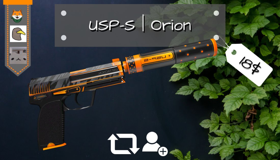 Snugtoes_'s tweet photo. 🐱18$ USP-S Orion MW GIVEAWAY🐱

✅Follow @penga_z + @Silver_idktbh + Me
✅Retweet + Like
✅Tag 1 Friend

🐱Ends In 48 Hours🐱
#CSGO #CSGOGiveaway https://t.co/WzcBL6EnXD