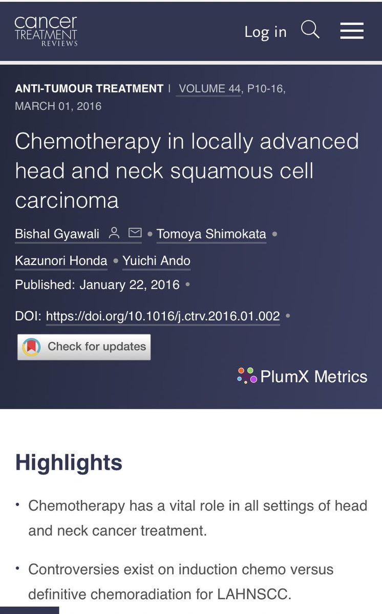 We also reviewed the evidence for treatment of locally advanced head and neck cancer.  https://www.cancertreatmentreviews.com/article/S0305-7372(16)00010-4/abstract  @KAZ99081