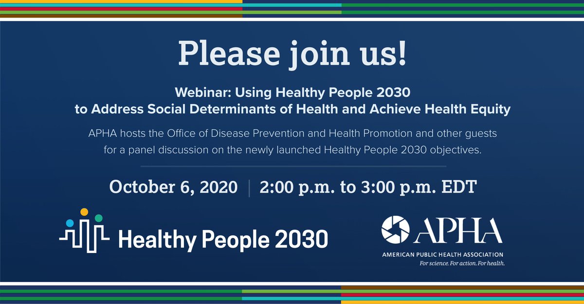 girlshealth's tweet photo. Join us and @PublicHealth on October 6, 2020 from 2-3 ET for a webinar on Using Healthy People 2030 to Address Social Determinants of Health and Achieve Health Equity https://t.co/EwmdQrNLxq. #HP2030 #SDOH https://t.co/i0JyLzEvsa
