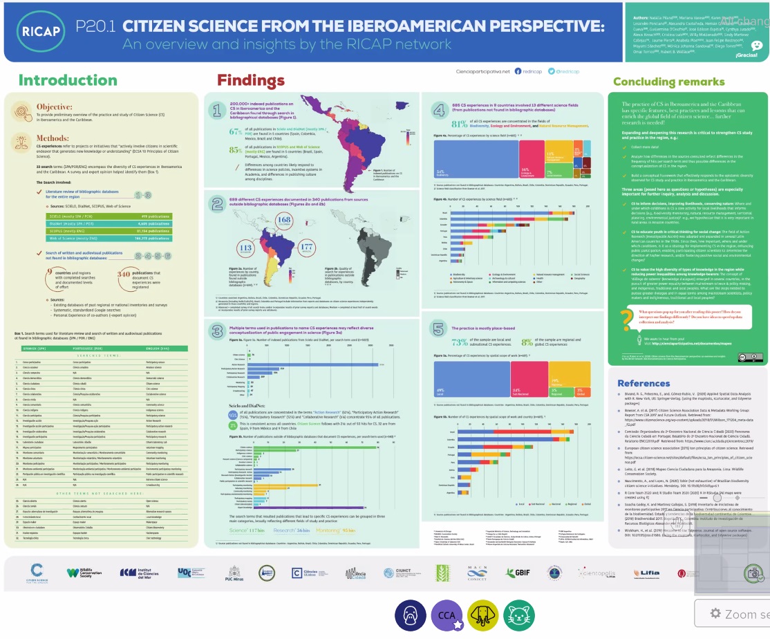 Natalia Piland y Mariana Varese:
"Citizen Science from the Iberoamerican Perspective: An overview and insights by the RICAP network".
Aquí lo puedes observar:
cienciaparticipativa.net/documentos/map…