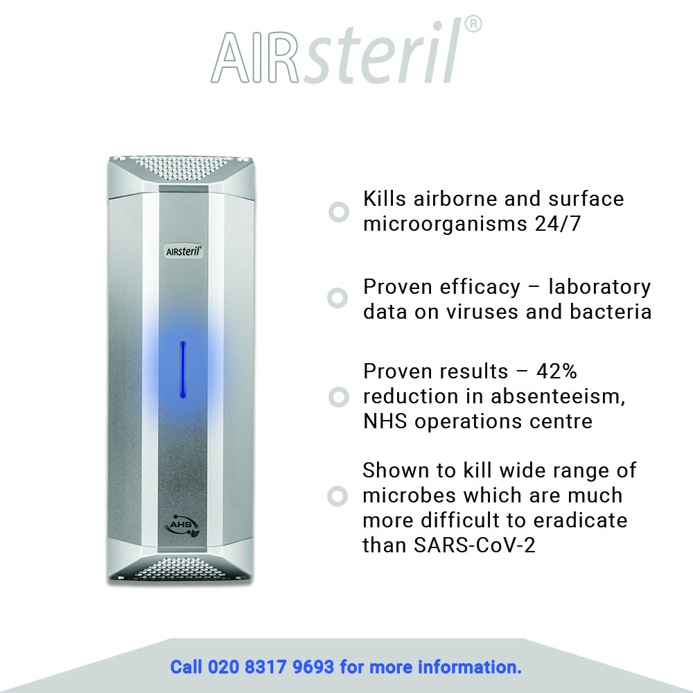 Maintaining and demonstrating a clean and healthy workplace is now an essential requirement for business, Airsteril provides the reassurance that allows staff and visitors to feel completely safe📈📈📈