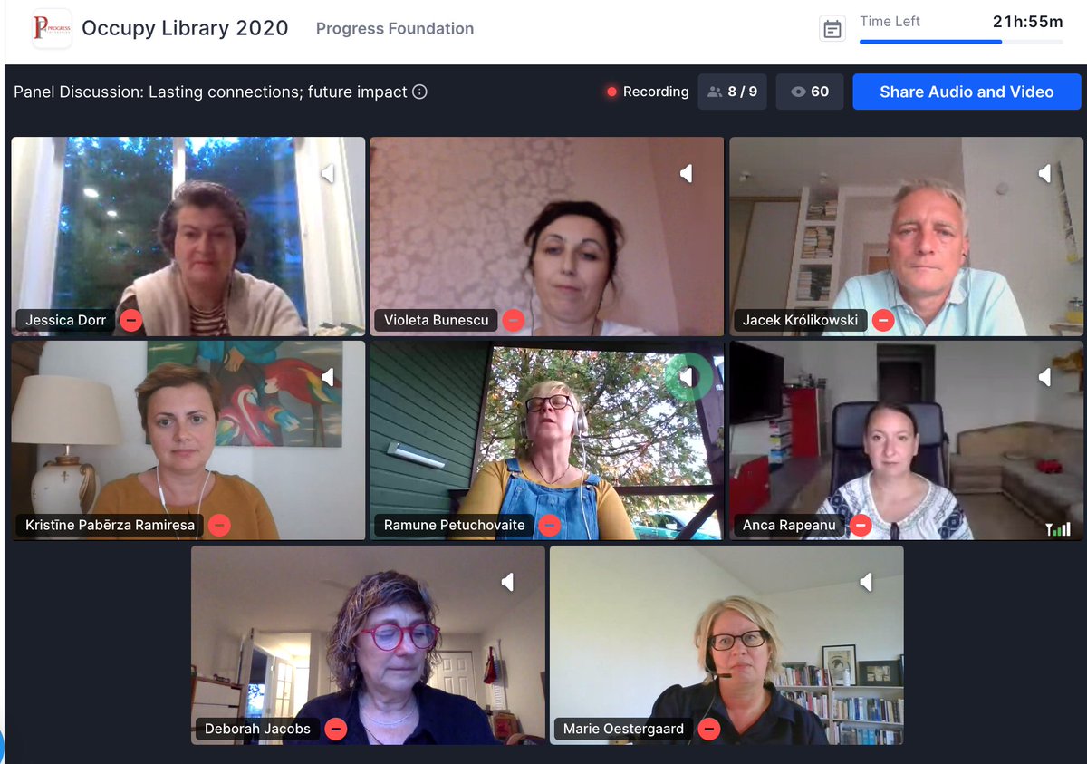 klaula's tweet image. &quot;Lasting connections&amp;gt; future impact&quot; a panel  at #occupylibrary2020 with important stories about changes brought about by #GlobalLibraries project in Latvia, Lithuania, Moldova, Poland, Romania. With @djlibrarian and @jessicadorr