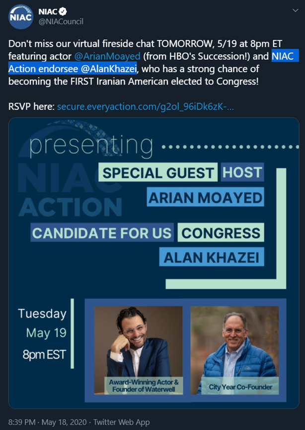 8)Now it gets even more interesting:Khazei is endorsed by  @NIACouncil/  @NIACActionPAC, another known Iran lobby group in the U.S.NIAC has very close relations with PAAIA, Iran’s first official DC-based lobbying organization.