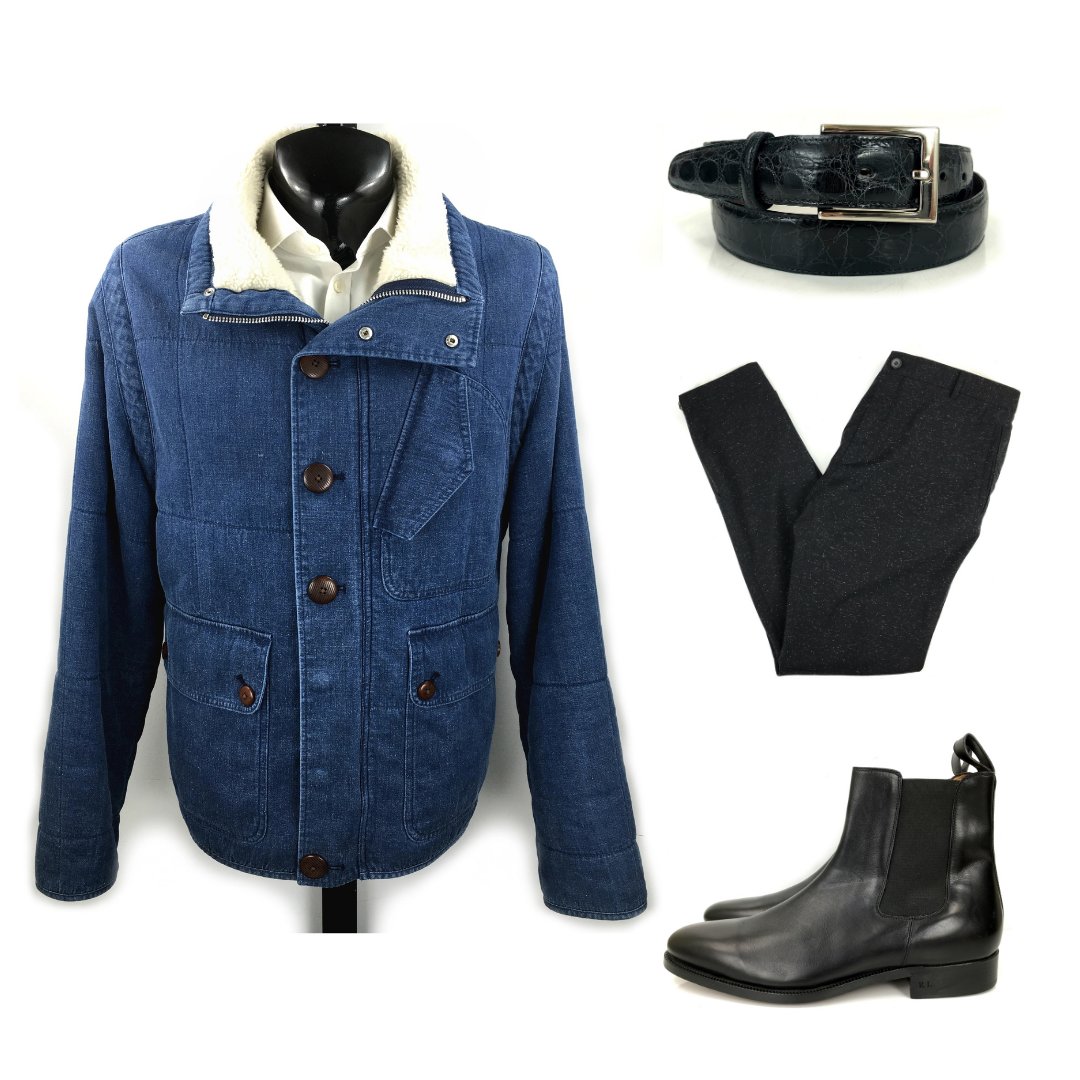 hip2flip's tweet photo. Effortless &amp; cool
#nashville #consignment #flipnashville
Featured items: Outerknown Blue Cotton Blend Jacket | M $98;  Torino Black South American Caiman Skin Belt | US 36 $98; Lanvin Black Pants | IT 52 $98; Ralph Lauren Black Leather Boots | US 10 D $98
https://t.co/CFEPCSheqd https://t.co/kHGbbZyAZl