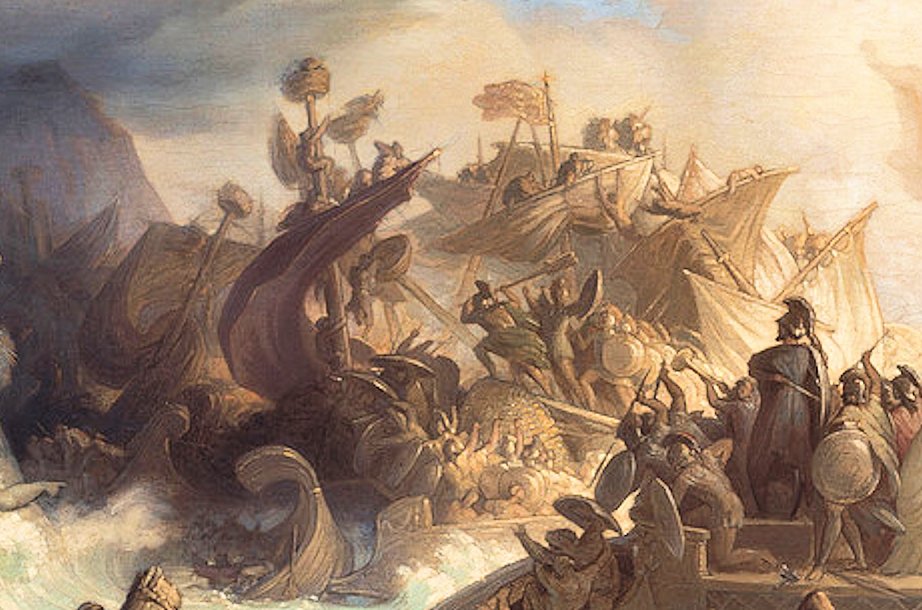 2,499 years ago, approximately  #OTD, the straits between the Greek mainland and the island of Salamis became the site of one of the most famous naval battles in history.Have you ever wondered what actually happened? Follow  @Roelkonijn and I for yet another thread 1/lots