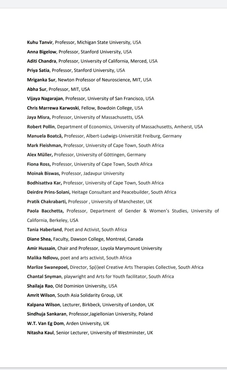 More than 200 eminent global personalities have shared their concern and anguish at the spate of arrests of democratic voices in India.  @UmarKhalidJNU a vocal young scholar and activist speaking up for freedom without fear. The names are the following: #ReleaseUmarKhalid