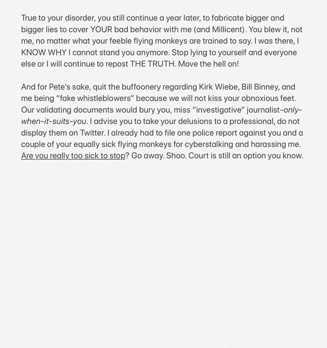 karen_kams56's tweet photo. The sane can ignore this post. #DaileyReminder of truth 4 #UnhingedHarpiesofHavoc @EccEvery @TI_Investigator @EquestrianBree #RamolaD says the very same account I have given for the last YEAR for why her obsession with K.H. drove me away “changes all the time”. Day 6 - 358 to go https://t.co/HLyFZsy0t6