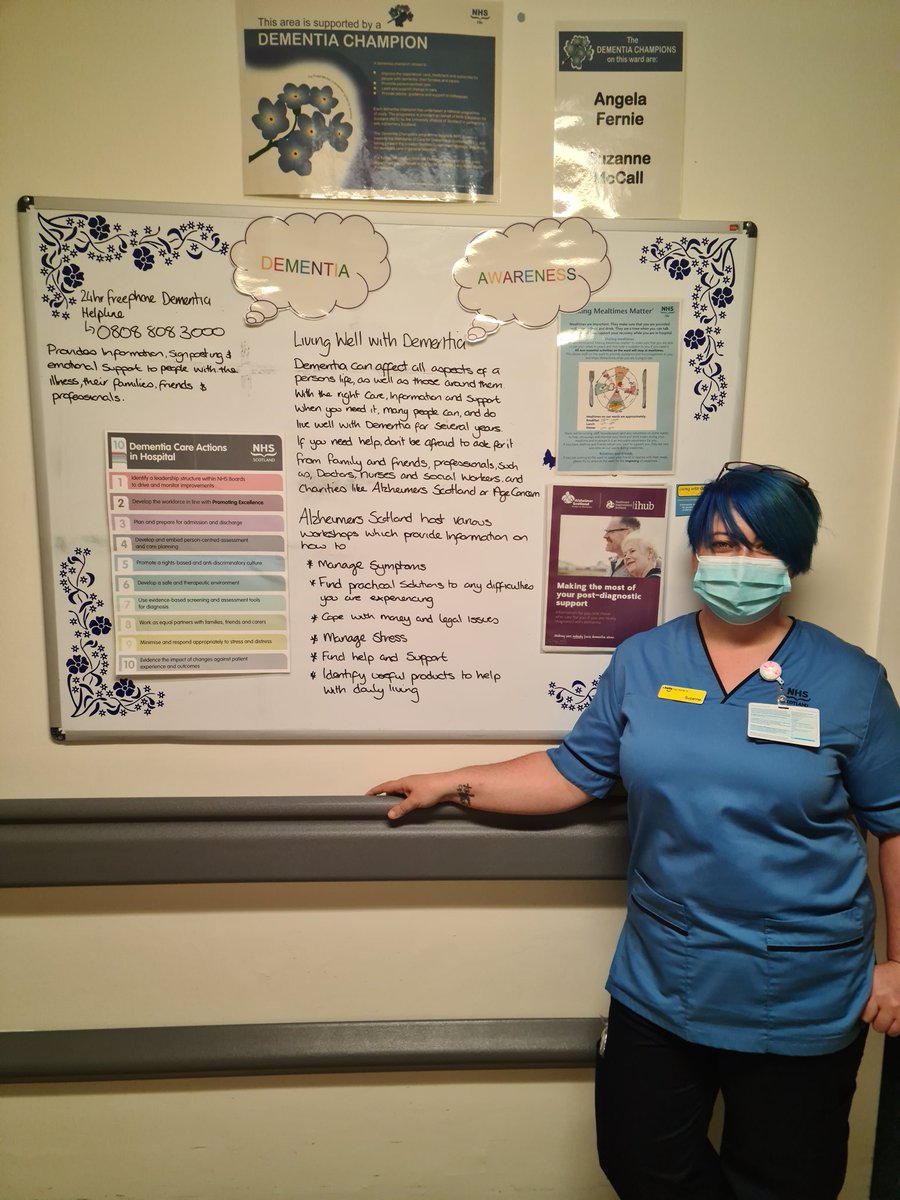 Really important to keep up to date information readily available for patients and families. Our dementia champion @suzanne1978mc ensures we update our board monthly with a different topic each time #oneweething
@KimMacpherson @michelleWil67 @Livvylives72
