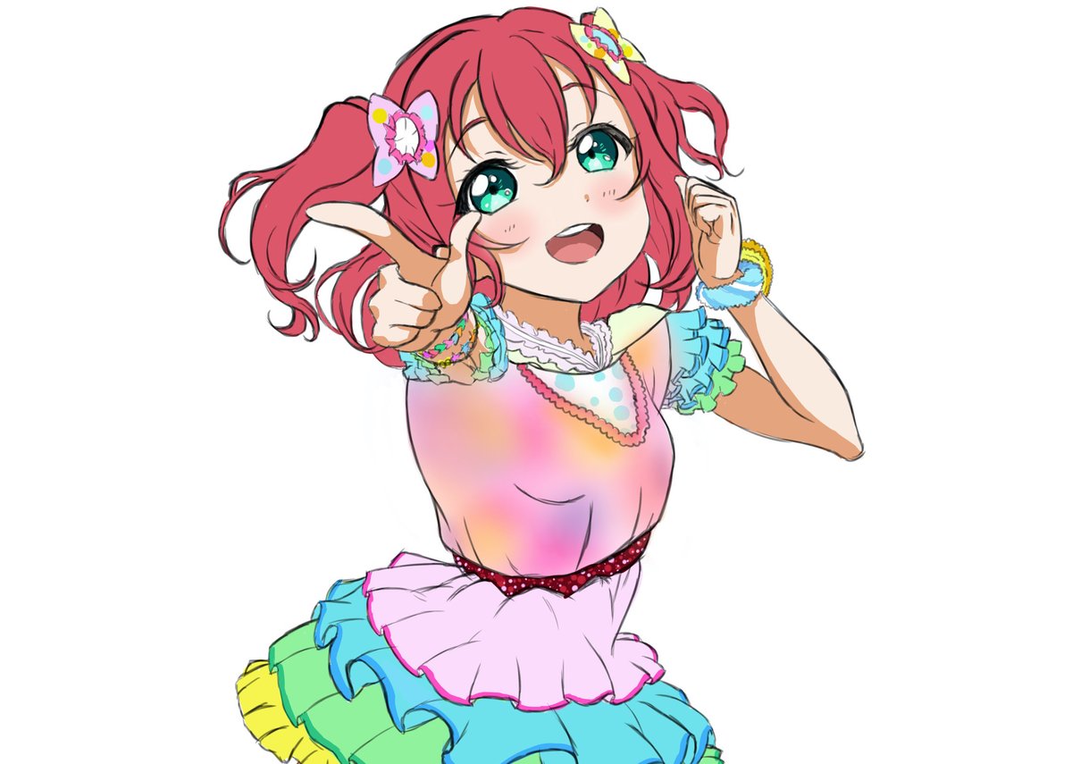もか イラストお仕事募集中 コットンキャンディえいえいおーの衣装最高に可愛い ラフが終わりました 最後まで頑張ルビィ Lovelive コットンキャンディえいえいおー