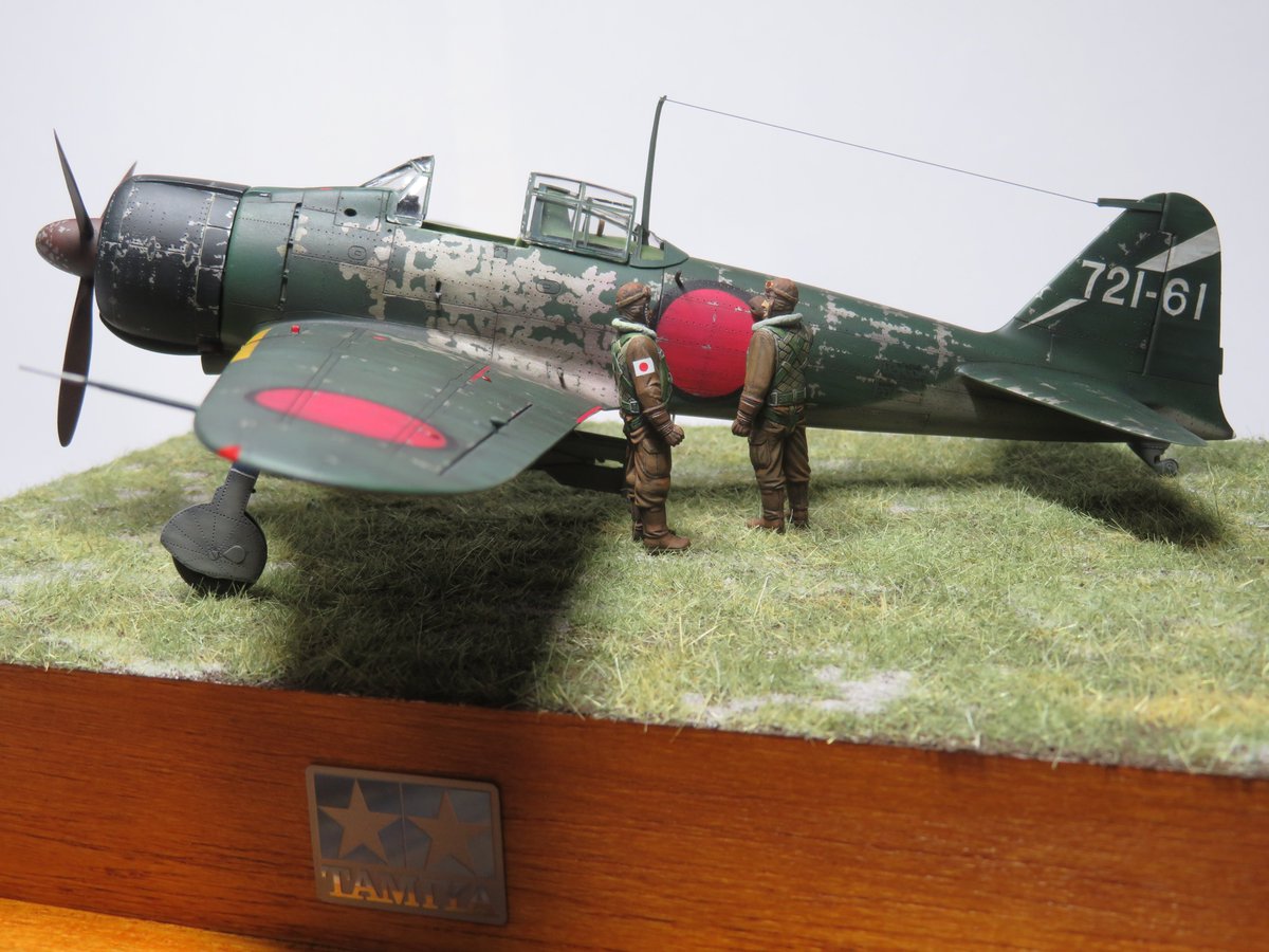 Maru_s_Factory's tweet photo. タミヤ　1/48　零戦21型、情景作品が完成しました。 https://t.co/agB4KNxXTQ