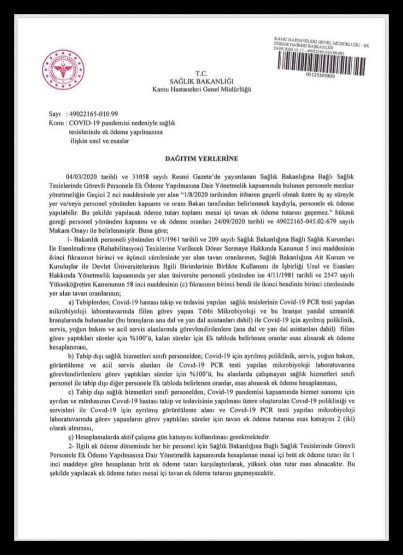 semih durmus on twitter saglik bakanligi tarafindan covid19 pandemisi nedeniyle saglik tesislerinde yapilacak ek odeme usul ve esaslari yayinlandi saglik calisanlari adina doner sermaye yonetmeliginin ve bu duzenlemelerin tamamini reddediyor