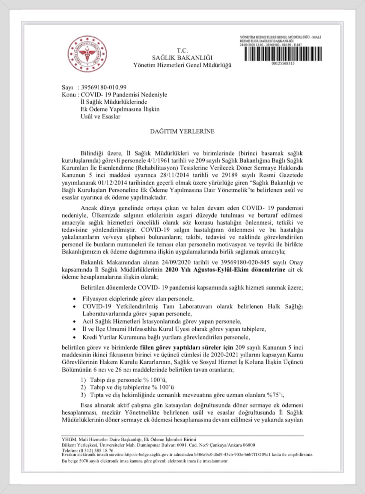 semih durmus on twitter saglik bakanligi tarafindan covid19 pandemisi nedeniyle saglik tesislerinde yapilacak ek odeme usul ve esaslari yayinlandi saglik calisanlari adina doner sermaye yonetmeliginin ve bu duzenlemelerin tamamini reddediyor