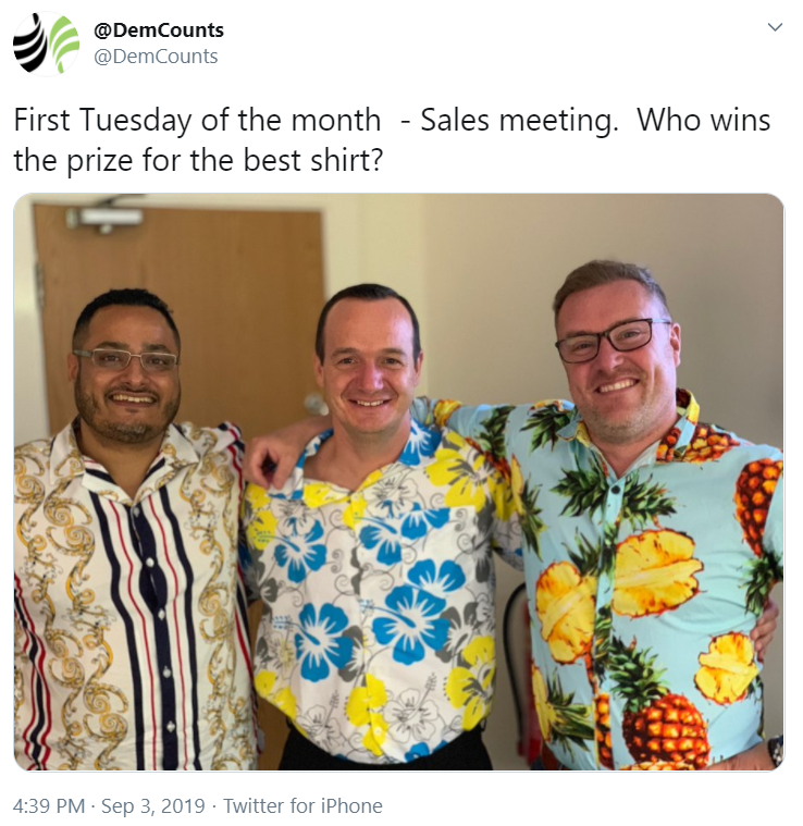 DemCounts's tweet photo. #ThrowbackThursday #TBT to September last year with perhaps the worst dressed collection of DC staff ever assembled! https://t.co/GeXS3yvbVB