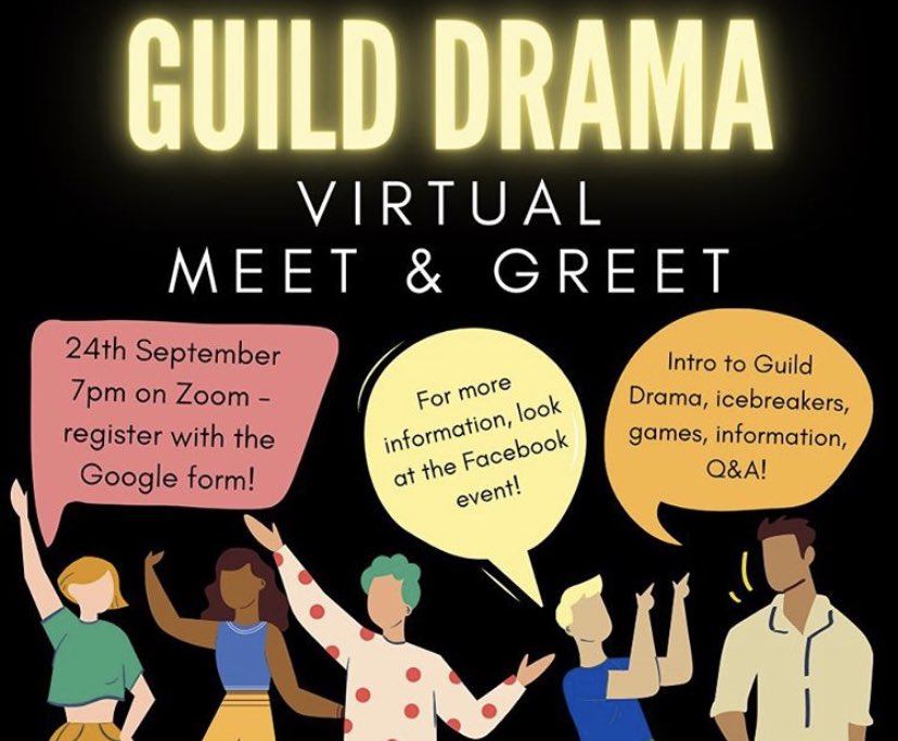 WatchThisBham's tweet image. We’re are so excited for the @GuildDramaUoB social tonight! 🎉🎭 details are on the guild drama Facebook on how to get the link👍 you need sign up by 4pm today! #hellobrum #theatre #guilddrama #guildofstudents #freshers