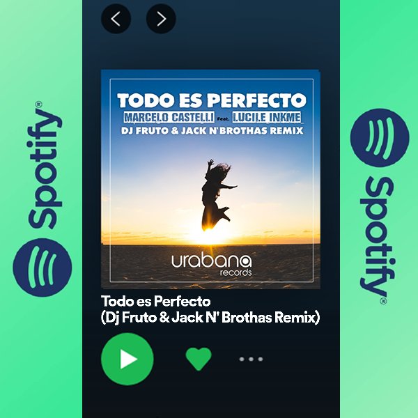 💫TODO ES PERFECTO💫
El nuevo Remix de DJ Fruto &amp; Jack N' Brothas - Marcelo Castelli Ft. Lucile Inkme📀 llega a @spotify
🔝💯🎛️🎚️🔊🔥😎✌️

📲YA está disponible agregalo a tu playlist👇

open.spotify.com/album/1hD5TNCn…

#urabanarecords #musicalatina #jacknbrothas #djmissile #torresquijano
