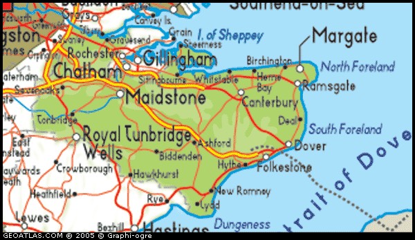 Or is it the political Kent?Note the area around Chatham.That's this