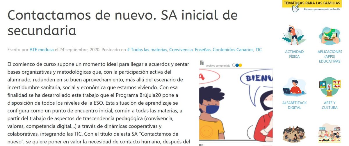 EducacionGobC's tweet photo. Educación publica “Contactamos de nuevo”, una situación aprendizaje para ayudar a que el alumnado de Secundaria retome su actividad escolar. A través del trabajo en grupo mediado por la tecnología, se trabajan emociones, valores y competencias. +info: https://t.co/ea0BciFNQj https://t.co/3PSmkuVB7I