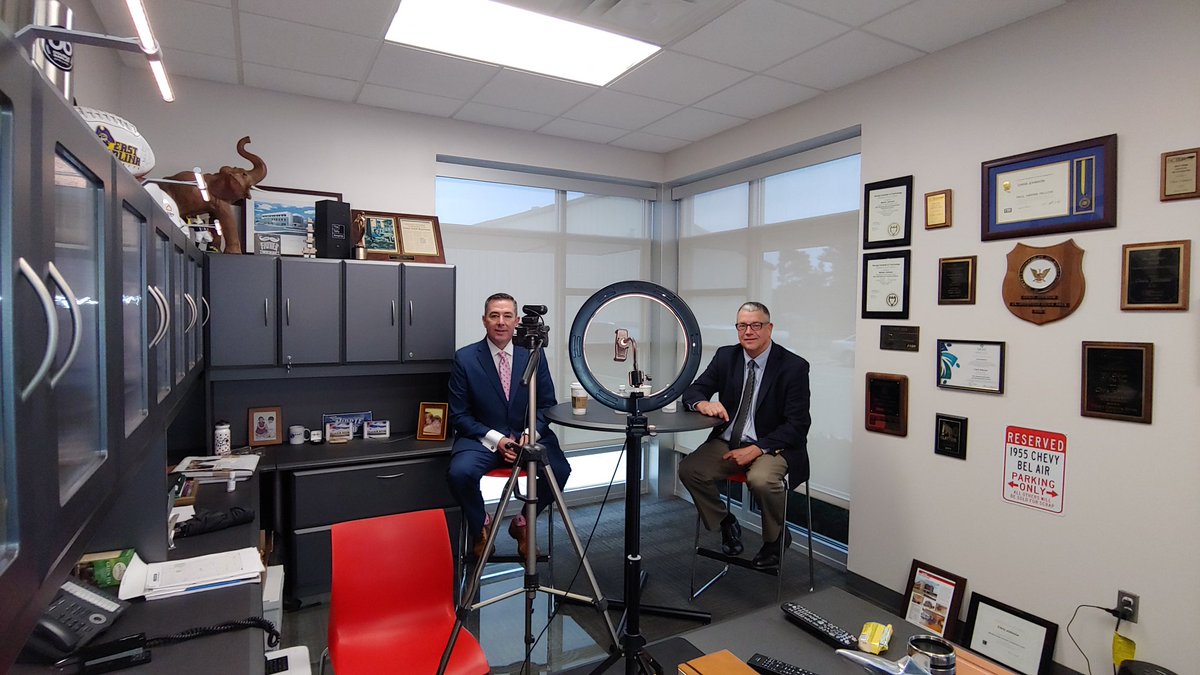 JoCoEconomicDev's tweet photo. Lights, camera, action! @jocogovNC Manager Rick Hester and @JoCoEconomicDev Director Chris Johnson - @ISellJohnstonNC ready to talk about the Biotechnology Growth in JoCo to members of the @TJCOGnc. #GrowWithJoCo #JoCoBio #BioPharmaCrescent https://t.co/oRgImFIbr0