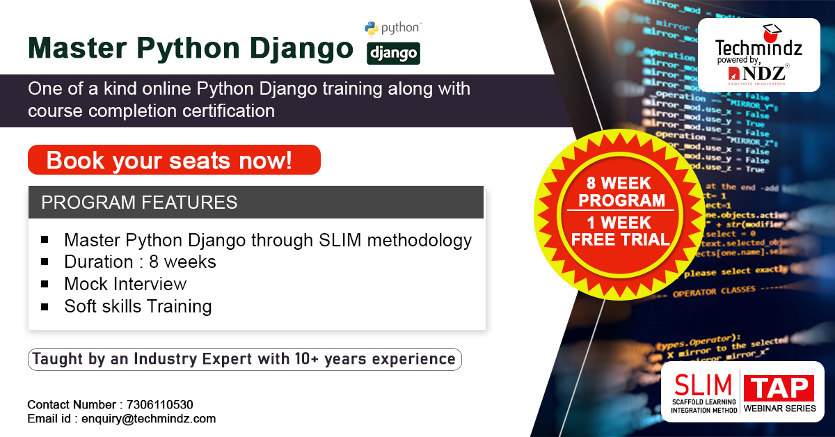 TechMindz_'s tweet image. Enroll to the master program of Python Django and experience Techmindz scaffold learning integration method.
For details plz visit techmindz.com or contact wa.me/917306110530 #python #pythondjangotraining #pythonlearning #joborientedcourses #joborientedtraining