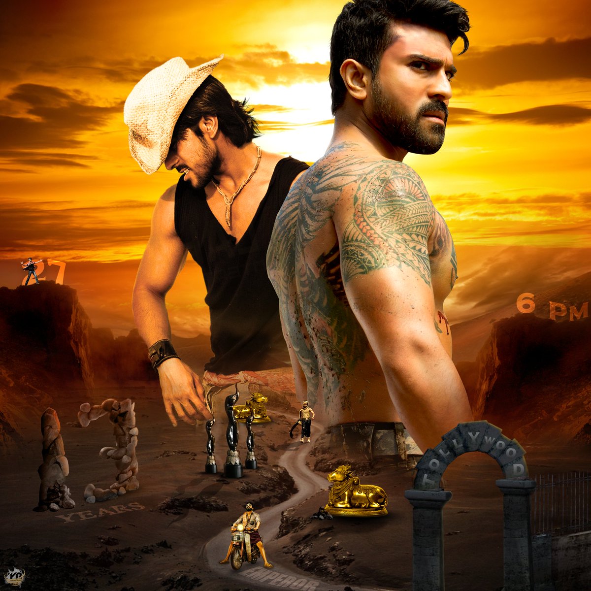 yugeshroyal1's tweet photo. Many sleepless nights of work, satisfy ayyar ane anukuntunna, here is the poster version of the motion poster #RamCharan13YrsTrendOnSep27 @AlwaysRamCharan #RamCharan 
ika trend ni entha success chestar annadi complete ga me chetullo undi😃 https://t.co/mT1xmSiHoE