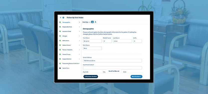 iSalus_Health's tweet photo. Your front-line staff spends a lot of amount of time answering patient questions and transcribing PHI into patient charts. The digital patient intake process helps return valuable time back to your team.
https://t.co/Cvm0ZuLqlE
#DigitalPatientIntake #PatientCheckIn #IntakeForms https://t.co/2EVT7pXu5m