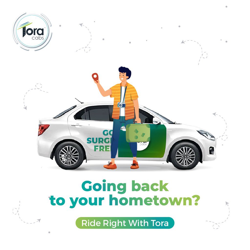 ToraCabs's tweet photo. Missing your home and parents?

This weekend, give them a surprise and visit your hometown with a safe and sanitized ride! 

Ride right with Tora! 

#Tora #ToraCabs #OutstationCabs #CityCabs #BookACab #Taxi #BookATaxi #Auto #BookAnAuto #taxicab https://t.co/Qs5EuPDtJP