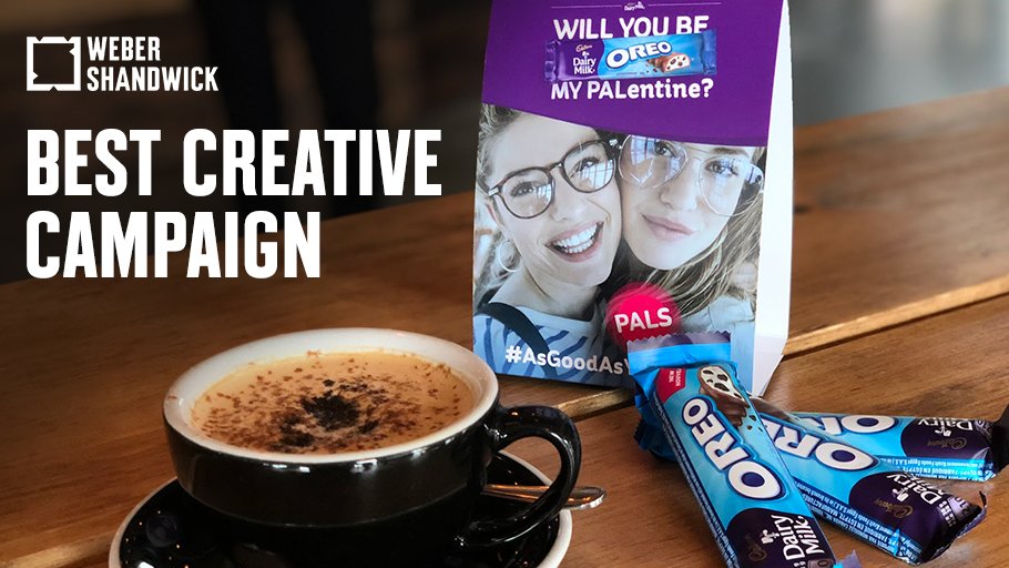 Weber Shandwick CAN (@wscanada) on Twitter photo Everything’s sweeter with a pal! Our #PALentines campaign for <a href="/CadburyCanada/">Cadbury Canada</a>’s Dairy Milk Oreo won Best Creative Campaign at this year’s #CPRSACE awards. Proud of the teamwork! Congrats again <a href="/MDLZ/">Mondelēz Intl</a>. Everything’s sweeter with a pal! Our #PALentines campaign for <a href="/CadburyCanada/">Cadbury Canada</a>’s Dairy Milk Oreo won Best Creative Campaign at this year’s #CPRSACE awards. Proud of the teamwork! Congrats again <a href="/MDLZ/">Mondelēz Intl</a>.