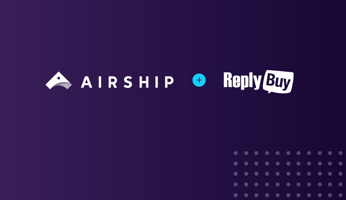 Airship (@airship) on Twitter photo We're excited to announce that <a href="/ReplyBuy/">ReplyBuy, Inc.</a> has joined the Airship team! Learn more about the #acquisition and how Airship and Replybuy will work together: airship.com/company/press-… We're excited to announce that <a href="/ReplyBuy/">ReplyBuy, Inc.</a> has joined the Airship team! Learn more about the #acquisition and how Airship and Replybuy will work together: airship.com/company/press-…