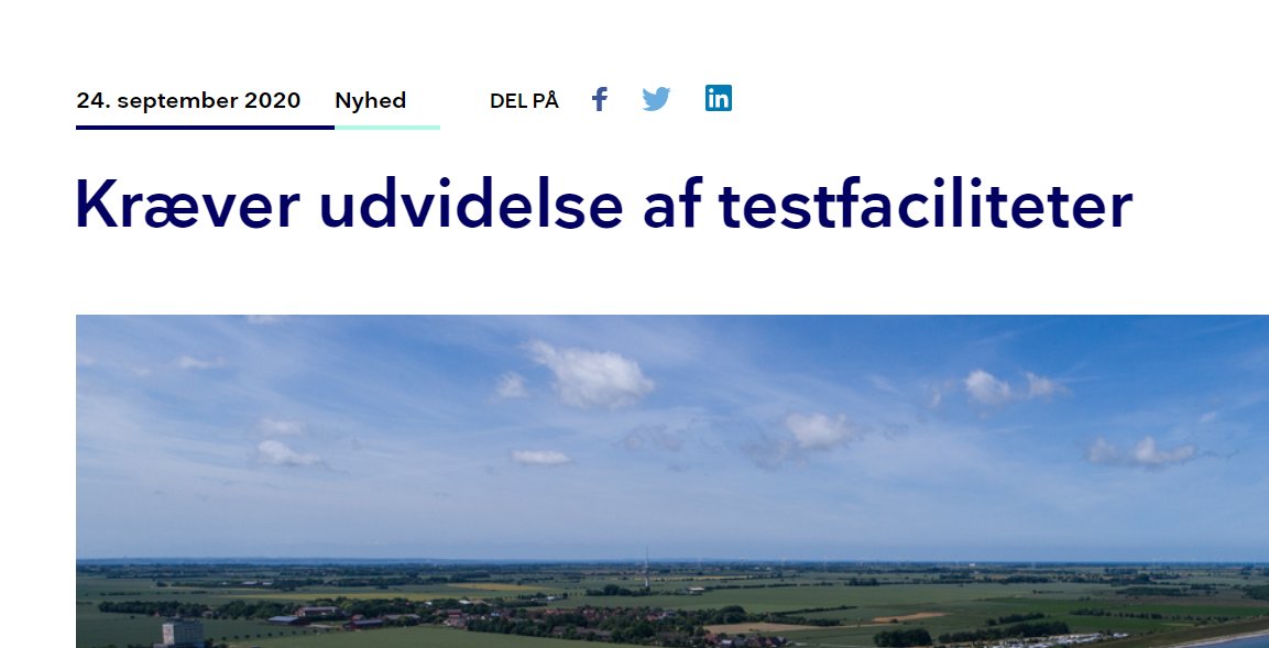 Nye tyske rejserestriktioner var dagens dårlige - men desværre ikke uventede - nyhed. Vi må alle gøre vores for at få smittetallet ned, og så bør der sikres nødvendig testkapacitet, så det ikke bliver en flaskehals for mobiliteten over grænsen #dkpol 
danishshipping.dk/presse/nyheder…