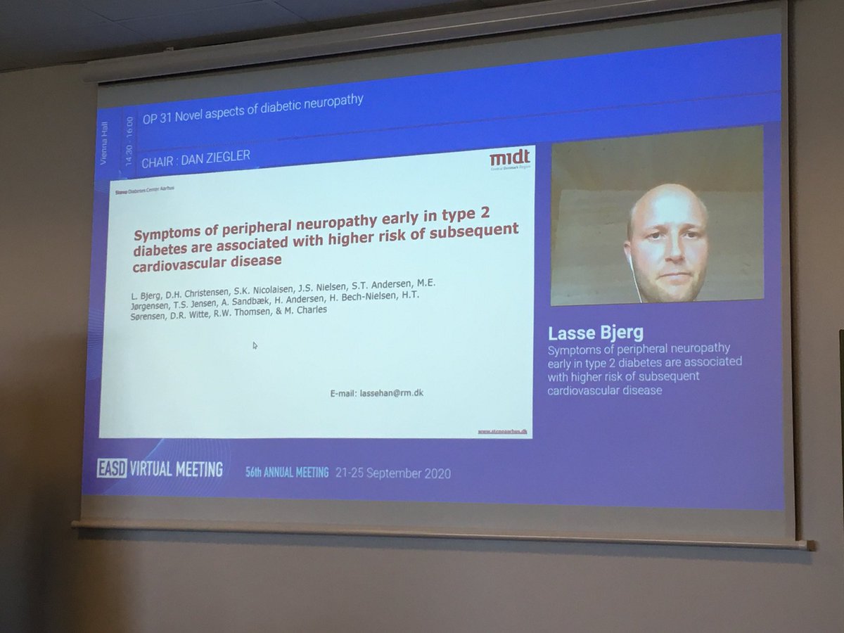 Daniel Witte (@danielrwitte) on Twitter photo Very good to see our findings on the association between symptoms of peripheral neuropathy and CVD incidence in the Danish ADDITION-DK and DD2 studies presented clearly at #EASD2020 by <a href="/bjerg_lasse/">Lasse Bjerg</a> <a href="/AarhusUni/">Aarhus Universitet</a> <a href="/dceaarhus/">Department of Clinical Epidemiology, Aarhus</a> . Watching with the team <a href="/StenoAarhusRes/">Research @ Steno Diabetes Center Aarhus</a> Very good to see our findings on the association between symptoms of peripheral neuropathy and CVD incidence in the Danish ADDITION-DK and DD2 studies presented clearly at #EASD2020 by <a href="/bjerg_lasse/">Lasse Bjerg</a> <a href="/AarhusUni/">Aarhus Universitet</a> <a href="/dceaarhus/">Department of Clinical Epidemiology, Aarhus</a> . Watching with the team <a href="/StenoAarhusRes/">Research @ Steno Diabetes Center Aarhus</a>
