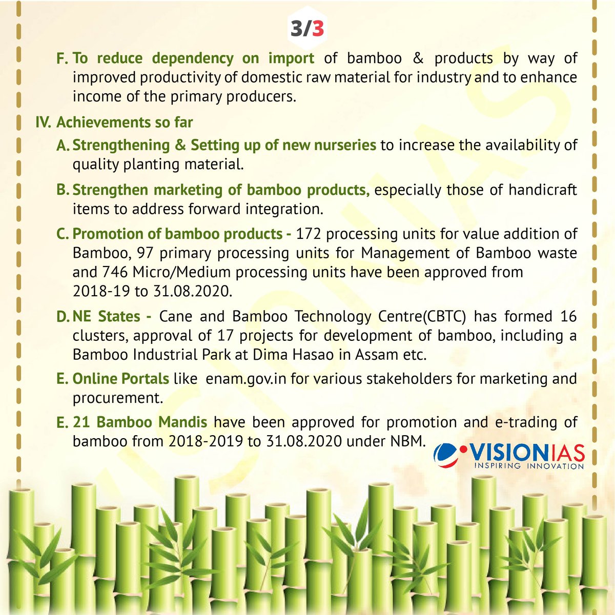 Vision_IAS's tweet image. Restructred National Bamboo Mission (NBM)

For more current affairs and infographics, visit visionias.in/resources

#visionias #currentaffairs #prelims2020 #prelimsiscoming #abhyaas #upsccse #ias #ias2020 #upsc2020