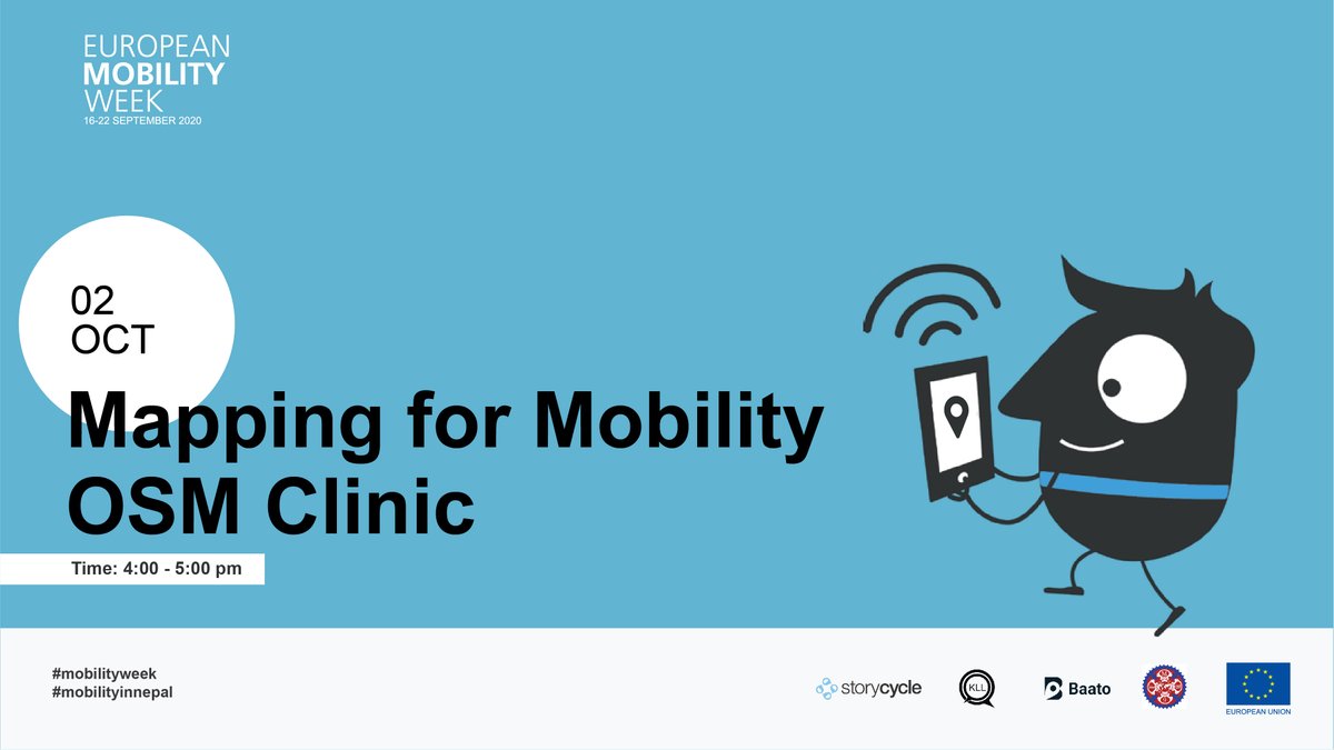 Storycycle's tweet photo. We continue our #MobilityPlus Campaign with 2 follow up session
1: Mapping for Mobility OSM Clinic October 02 , 2020
2: Learn About Bicycles October 03, 2020
#mobilityinnepal #mobilityweek https://t.co/q4h8ybVH6y