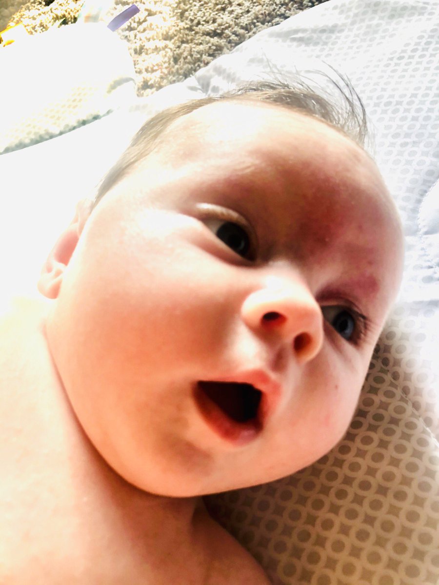 thenikrivers's tweet photo. The Sneeze/fart has to be the most adorable/terrifying thing. I think it’s adorable.  Kinley is scared shitless...literally.  #SneezeFart #KinleyRyan #BabyRivers https://t.co/r0LrWm0Sw0
