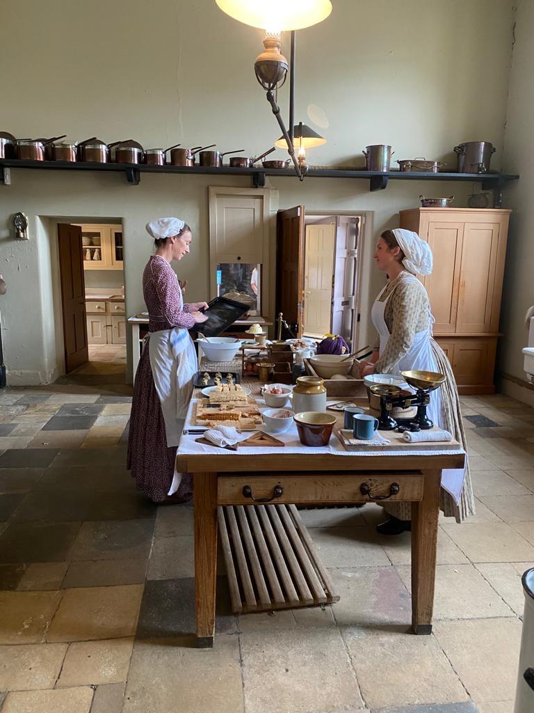 While our socially distanced outdoor interpretation has come to an end @EHAudleyEnd for the time being we were delighted to be back inside the kitchens  today to celebrate the launch of <a href="/EnglishHeritage/">English Heritage</a>'s recipe book How To Cook The Victorian Way.