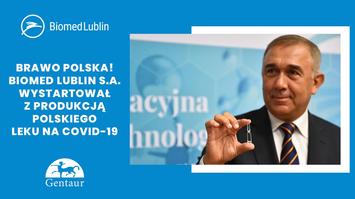 Brawo Polska! @BiomedLublin wystartował z produkcją polskiego leku na COVID-19
#covid19 #biomedlublin #gentaurpolska #polskileknacovid19 #biomed #badaniakliniczne #biotechnologia #osocze #badania #laboratorium #Immunoglobulina #gentaur
