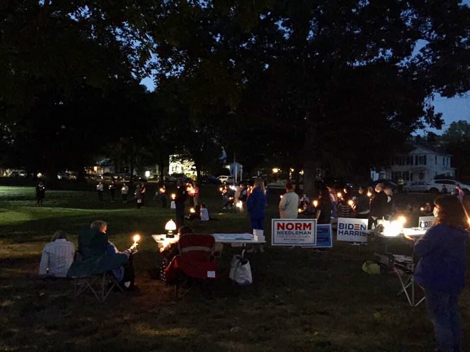 NormCT's tweet photo. It was incredibly moving to join with Colchester residents and residents from across the region in honoring the life and legacy of Justice Ruth Bader Ginsburg. Thank you to all who attended last night! #ColchesterCT #CT #RuthBaderGinsburg https://t.co/LDOg1wF4Mr