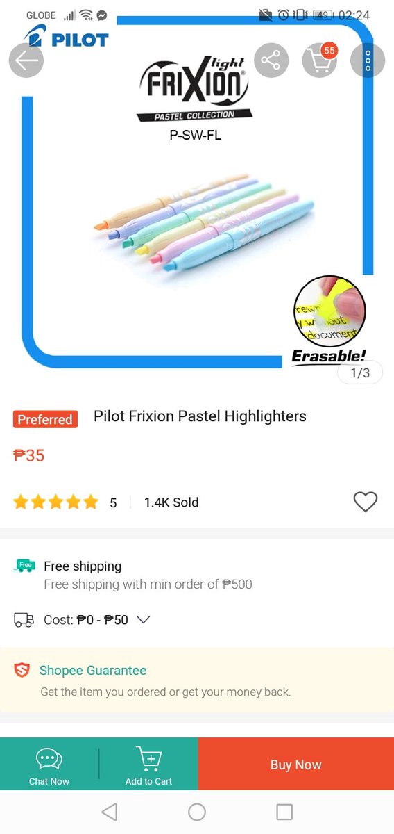 Pastel erasable highlighters  https://shopee.ph/product/22531236/4733720154?smtt=0.306904736-1600971851.9