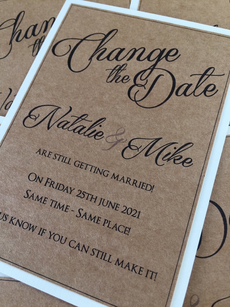designerinvite's tweet photo. CHANGE THE DATE //
Together we’ll get through this 💛
#wedding #covidwedding #postponedwedding #postponedontcancel #savethedate #changethedate #2021wedding #kraft #vintage https://t.co/qQBmKwBVaV