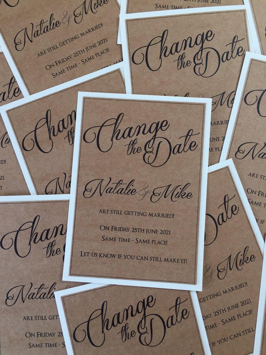 designerinvite's tweet photo. CHANGE THE DATE //
Together we’ll get through this 💛
#wedding #covidwedding #postponedwedding #postponedontcancel #savethedate #changethedate #2021wedding #kraft #vintage https://t.co/qQBmKwBVaV