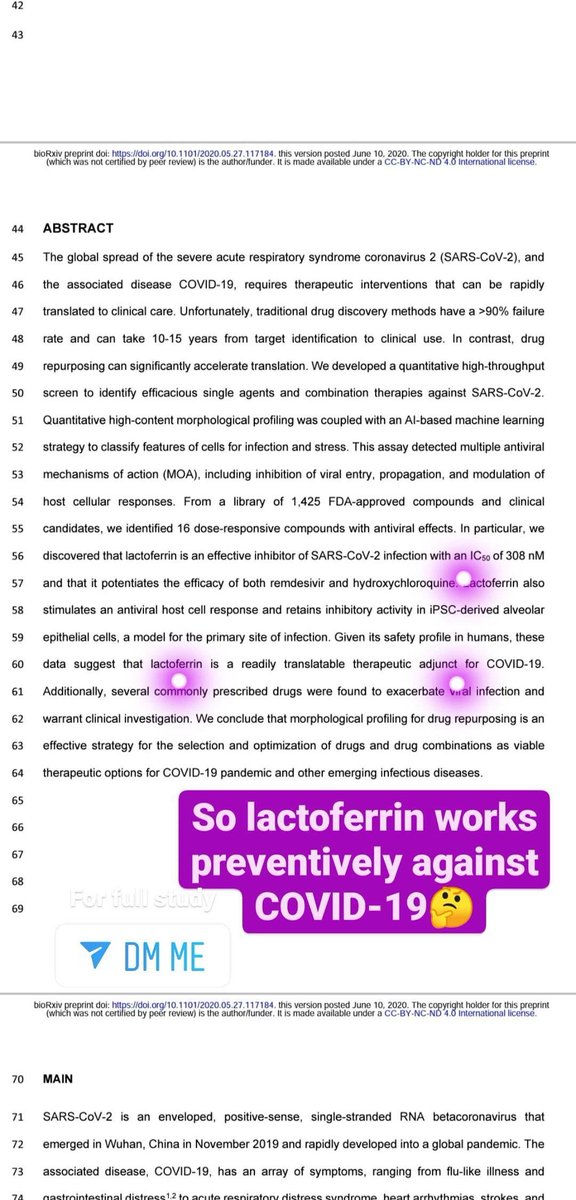 FunWellbeing's tweet image. Ooh so lactoferrin works preventively against Covid??? 🤔