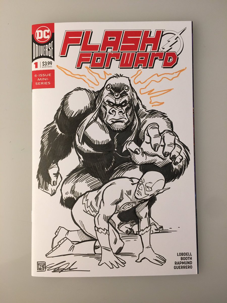 TimShinn73's tweet image. Inked Flash vs Gorilla Grodd sketch cover. Up for grabs as is or full color. Original pencil sketch also available. Message me if you’re interested. #flash #barryallen #fastestmanalive #theflash #grodd #gorillagrodd #sketchcover #ink #pencil #drawing