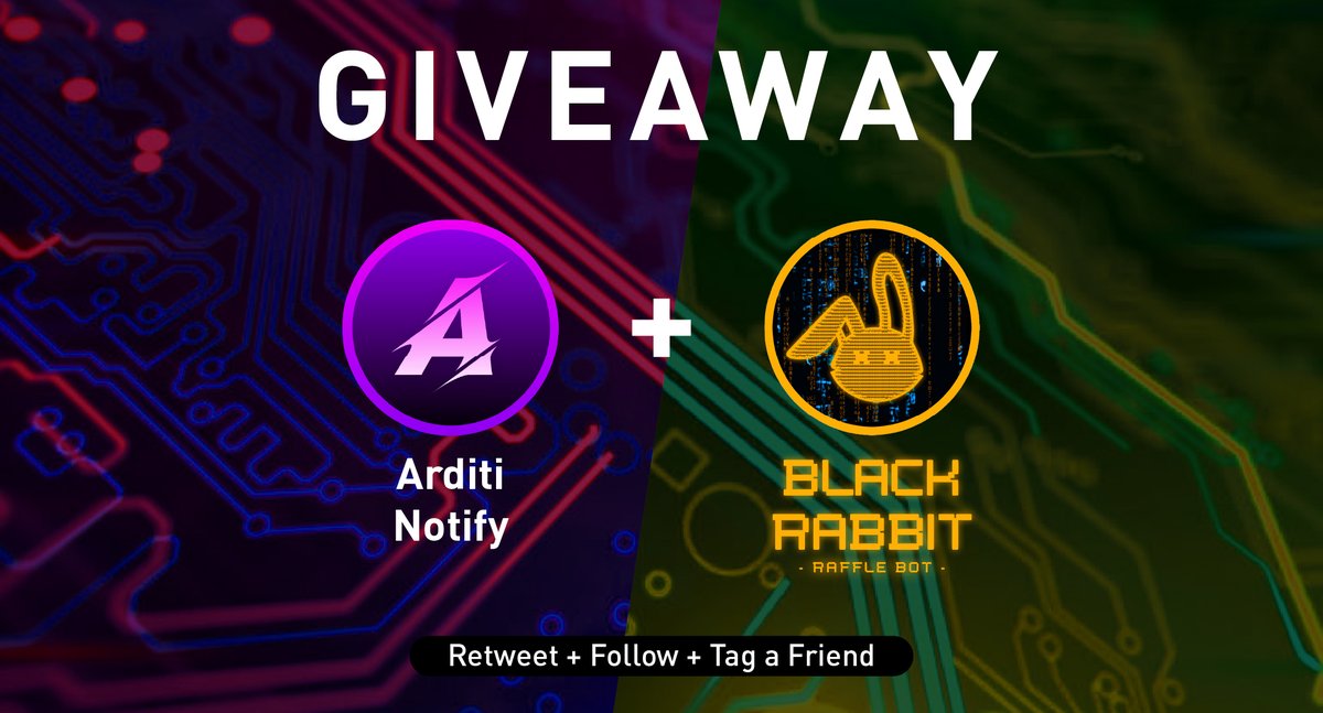 BlackRabbitIO's tweet image. 🎉🎉24 HOURS GIVEAWAY🎉🎉

PRIZES:
- 2 x BlackRabbitIO Free Beta Key
- 1 x ArditiNotify Memebership

RULES:
- Follow @BlackRabbitIO &amp;amp; @ArditiNotify 
 - Like &amp;amp; Retweet
- Tag a Friend

🍀🍀GOOD LUCK EVERYONE🍀🍀