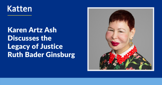 KattenLaw's tweet photo. Intellectual Property co-chair and partner Karen Artz Ash talked to @ManagingIP about the legacy of Supreme Court Justice Ruth Bader Ginsburg and how she has inspired women in IP law. https://t.co/7tsq5oD6mA https://t.co/AaEA2TZKPQ